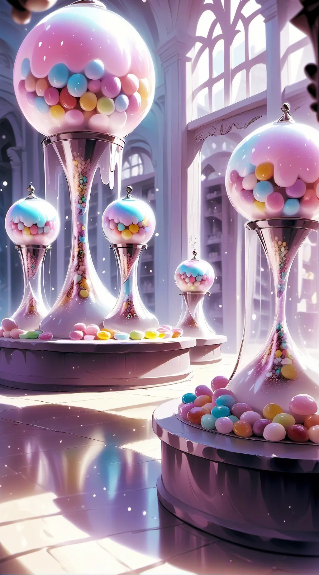 ai character: Magic Candy Store background