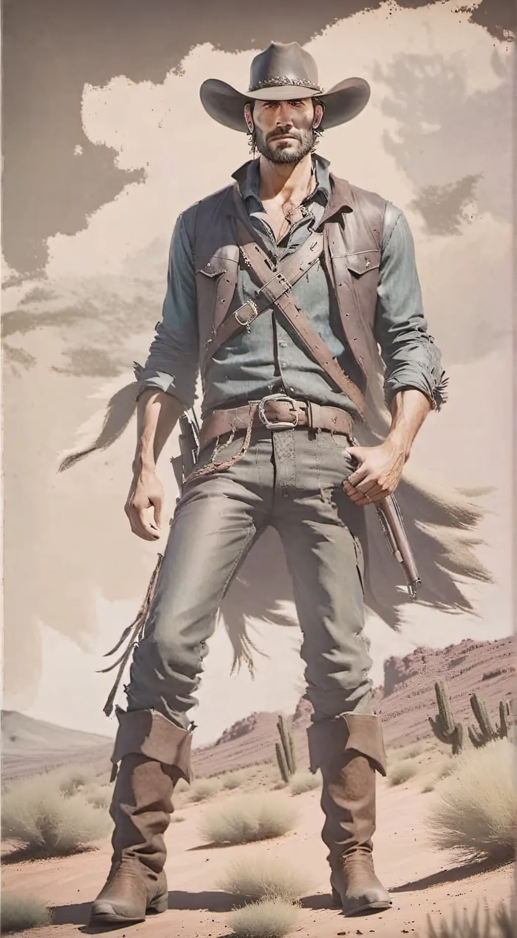 ai character: Cowboy  background