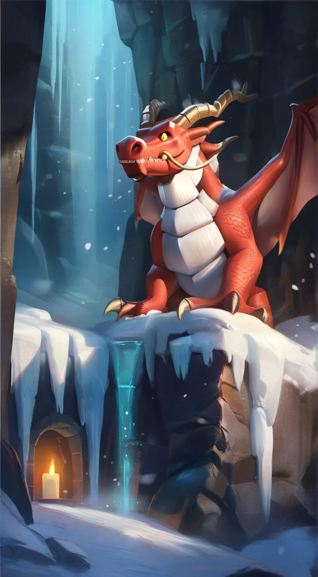 ai character: A dragons X-mas background