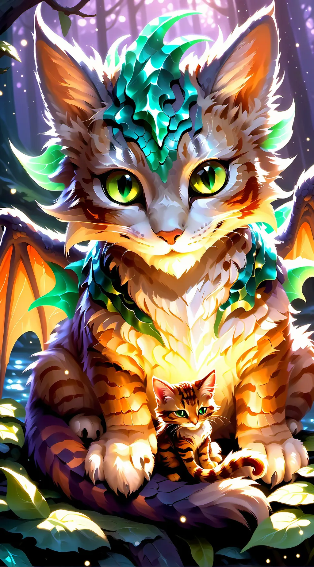 ai character: dragon cat background