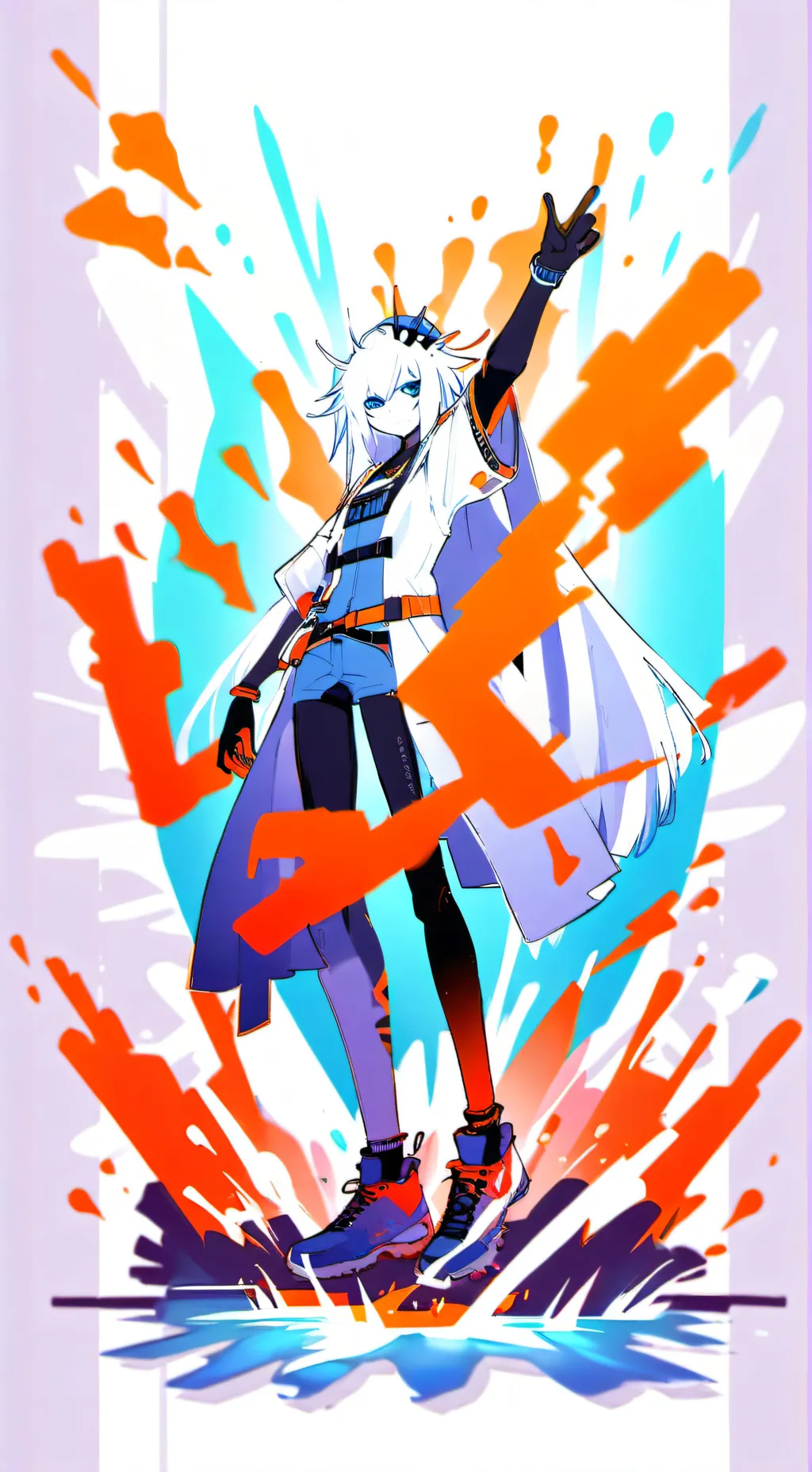 ai character: Splatoon somethin background