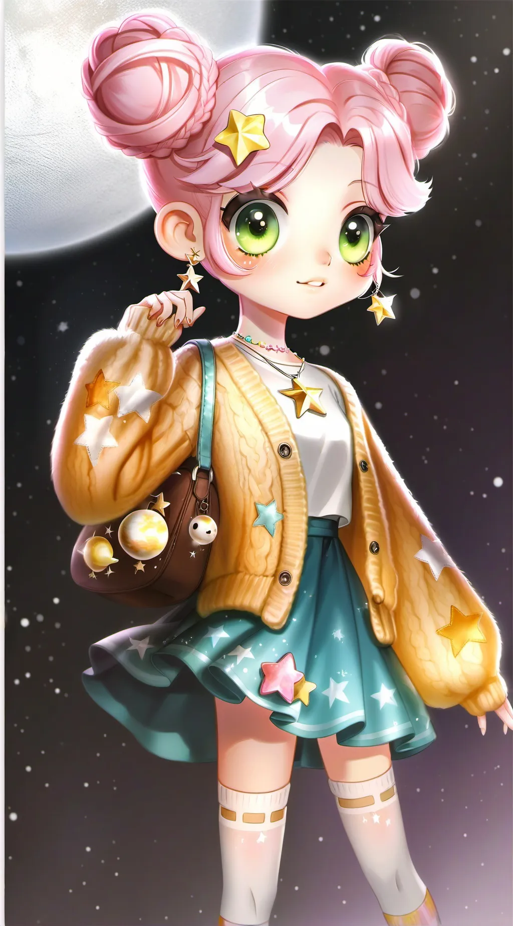 ai character: snow  background