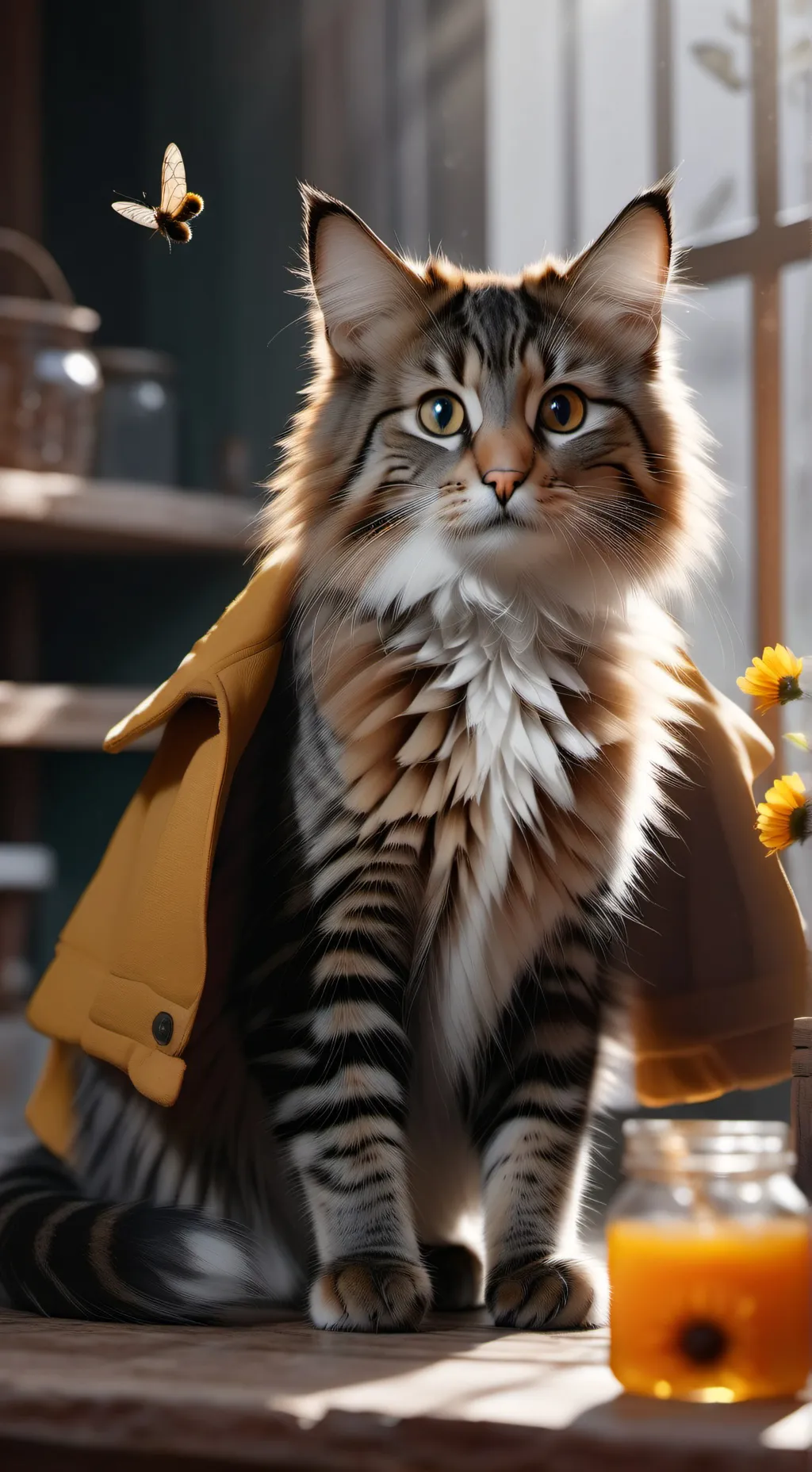 ai character: BeeCat background