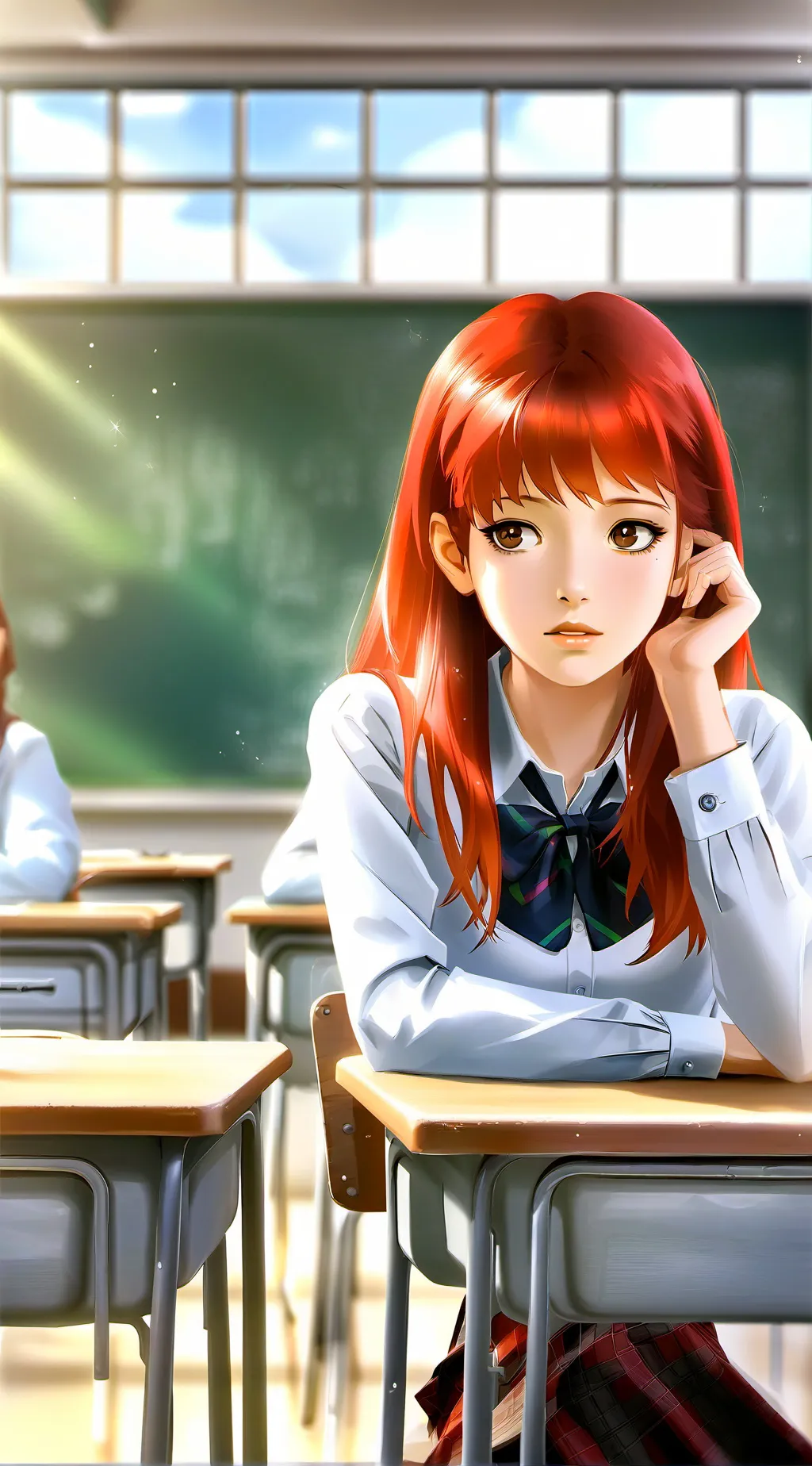 ai character: friendly girl background