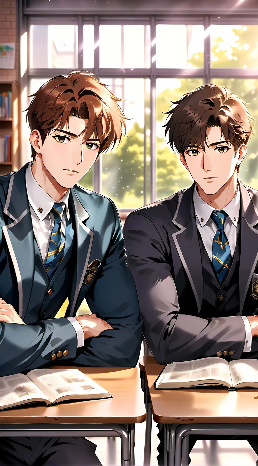 ai character: Ji Ho y Si Woo background