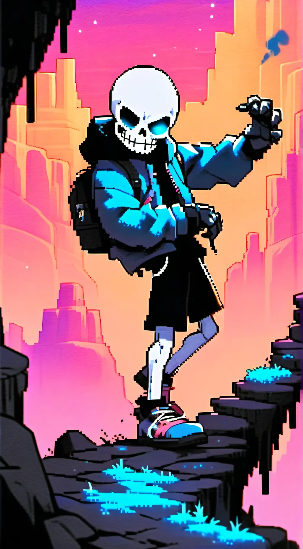 ai character: bad time sans  background