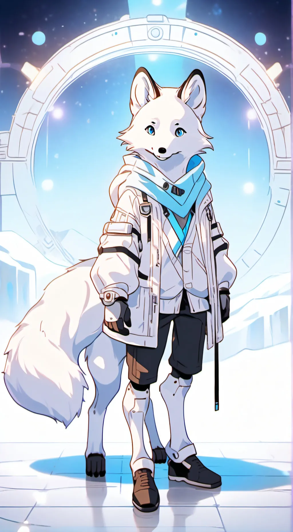 ai character: artic fox background