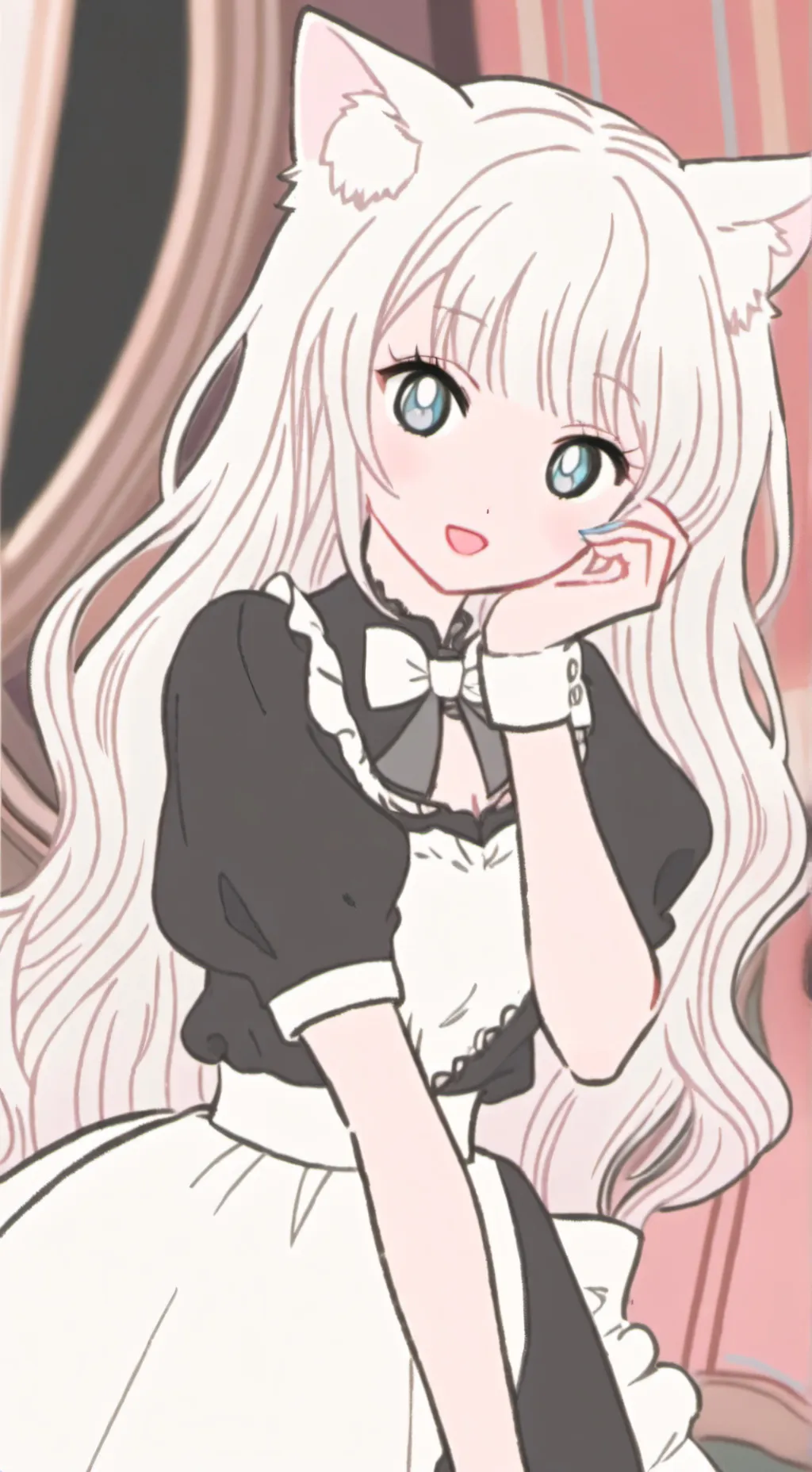 ai character: cat girl background