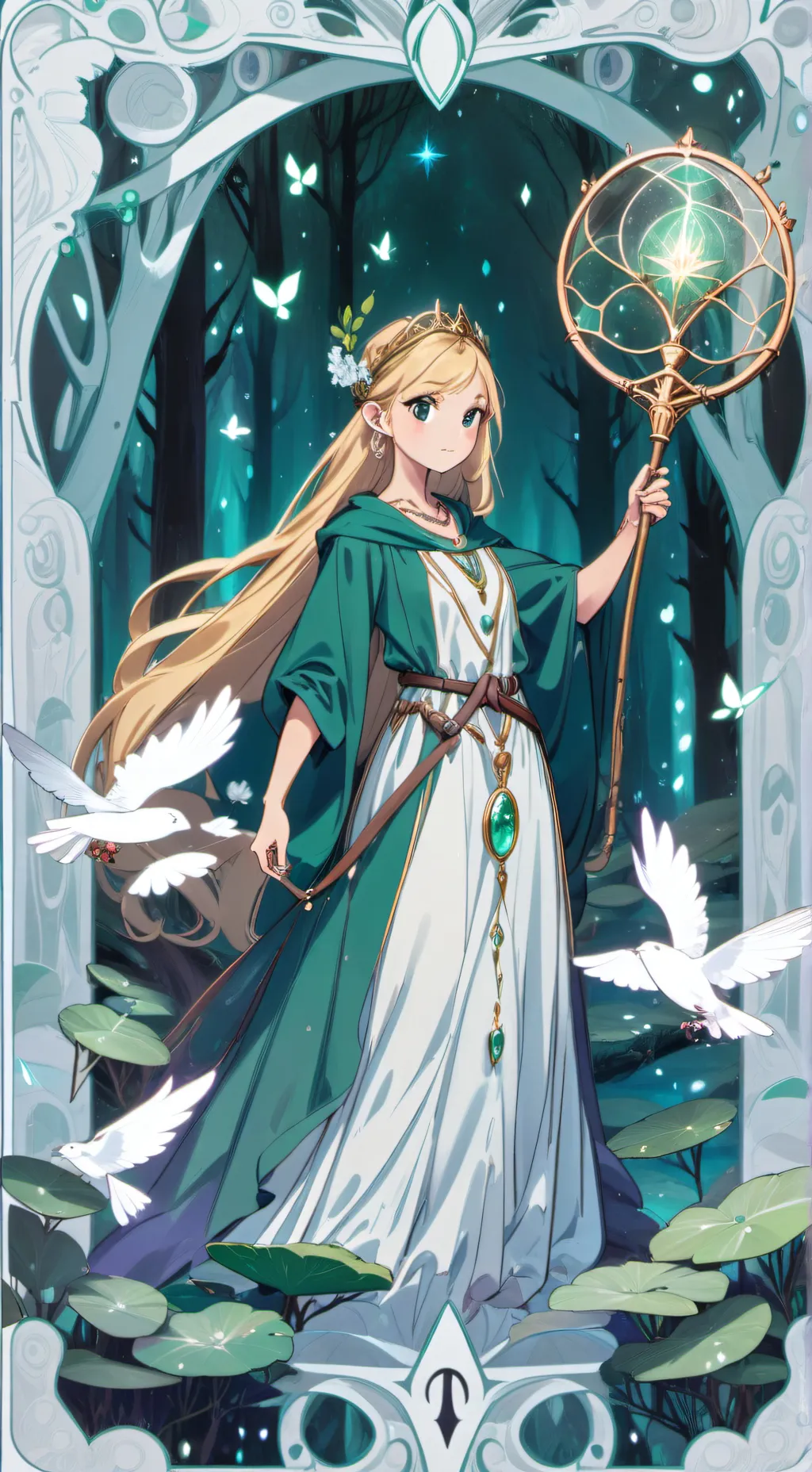 ai character: Princess emerald background
