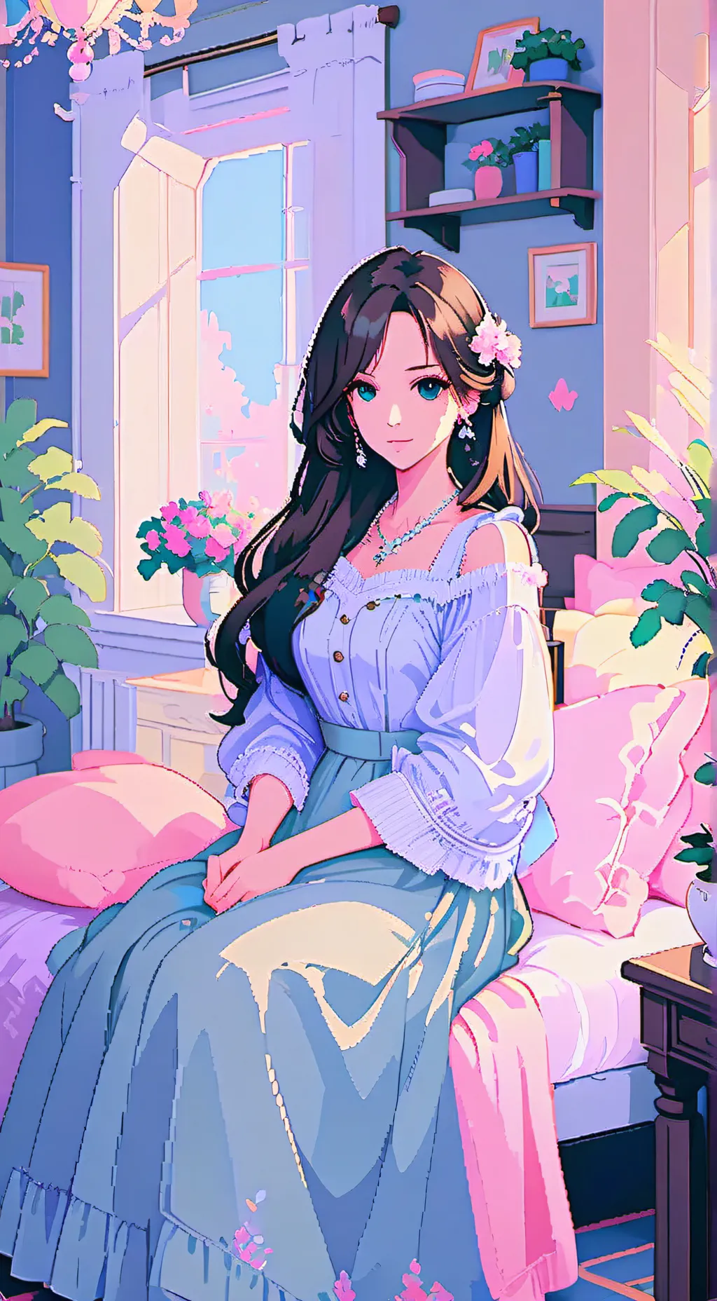 ai character: Maya and Mia  background