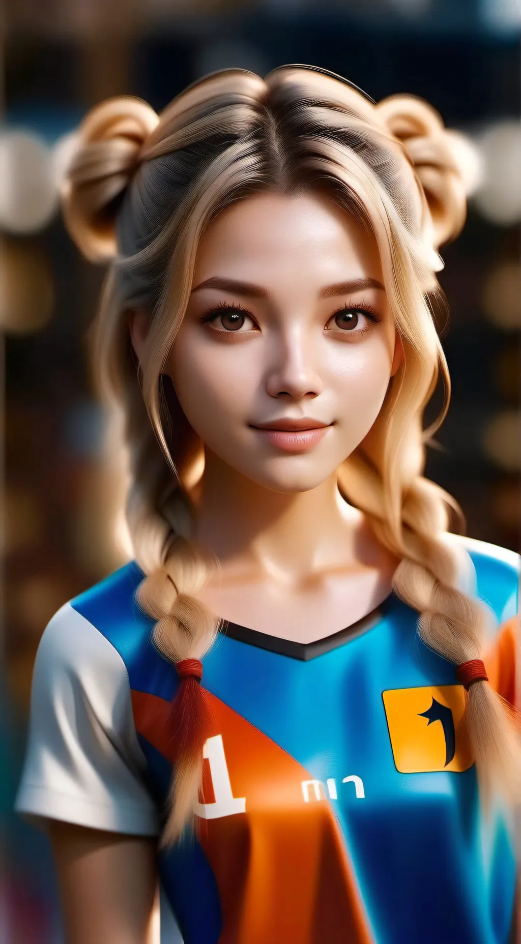 ai character: soccer girl background