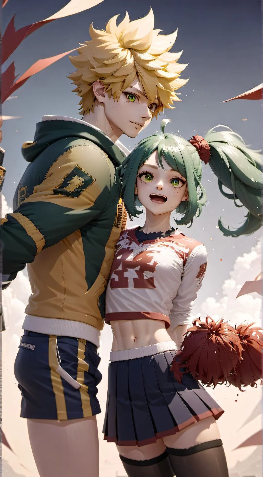 ai character: Deku x Bakugo background