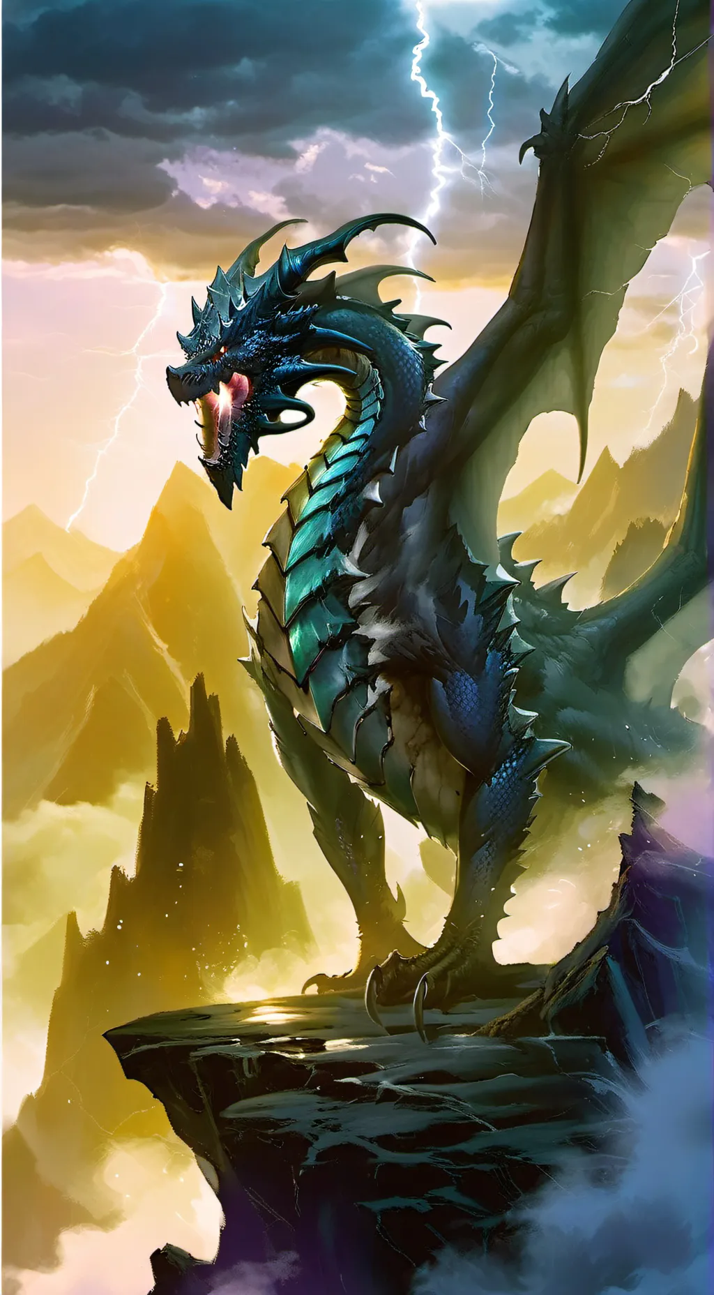 ai character: lightning dragon background