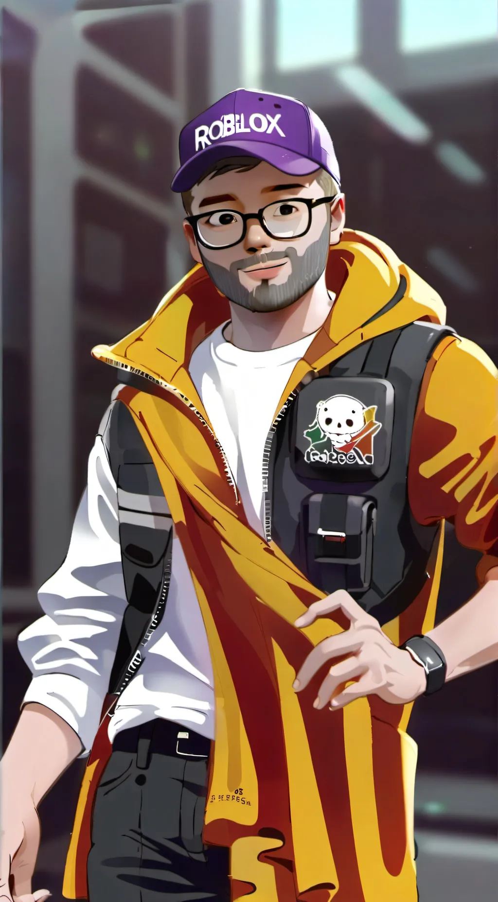 ai character: guest 666 eats ove background