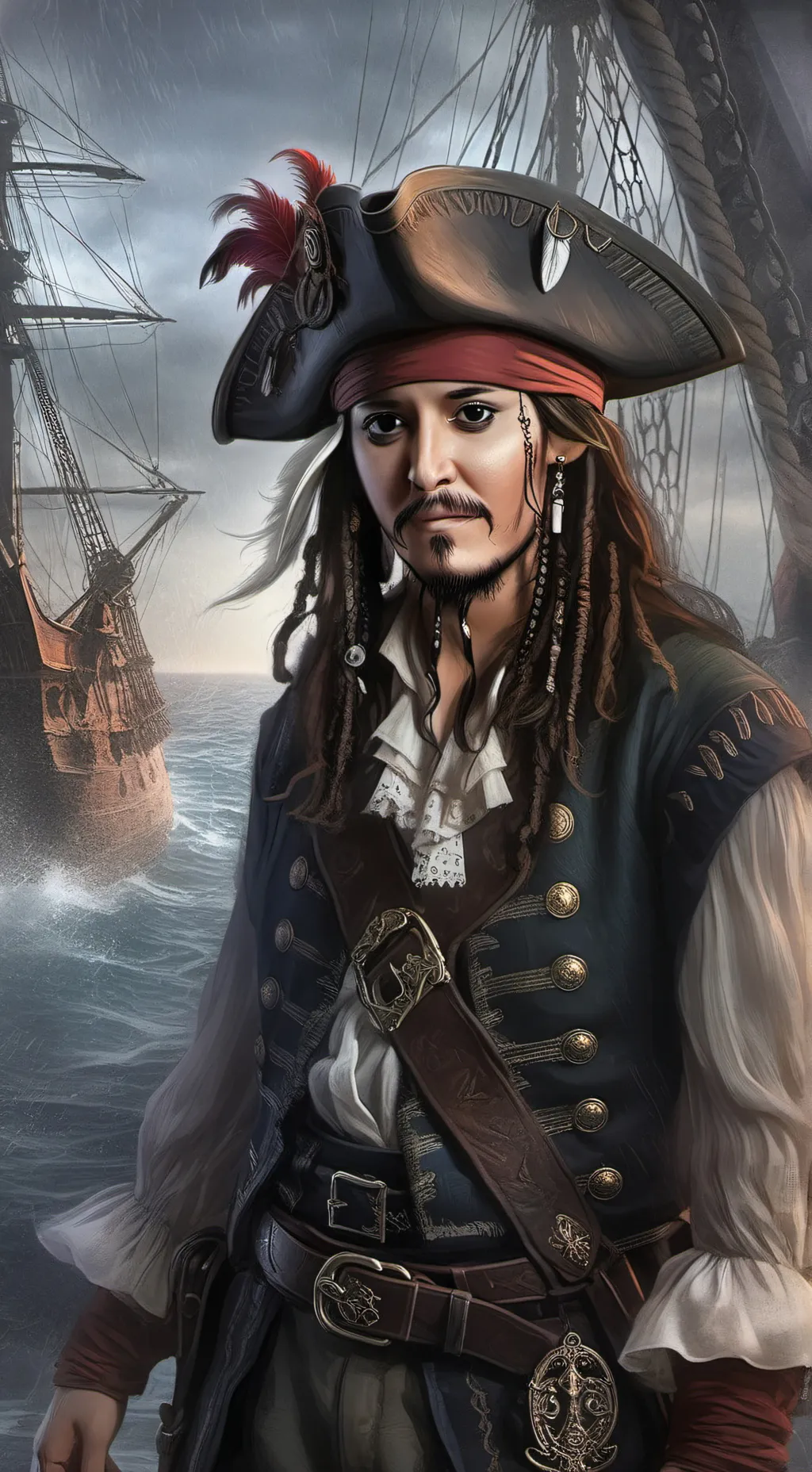 ai character: Jack Sparrow  background