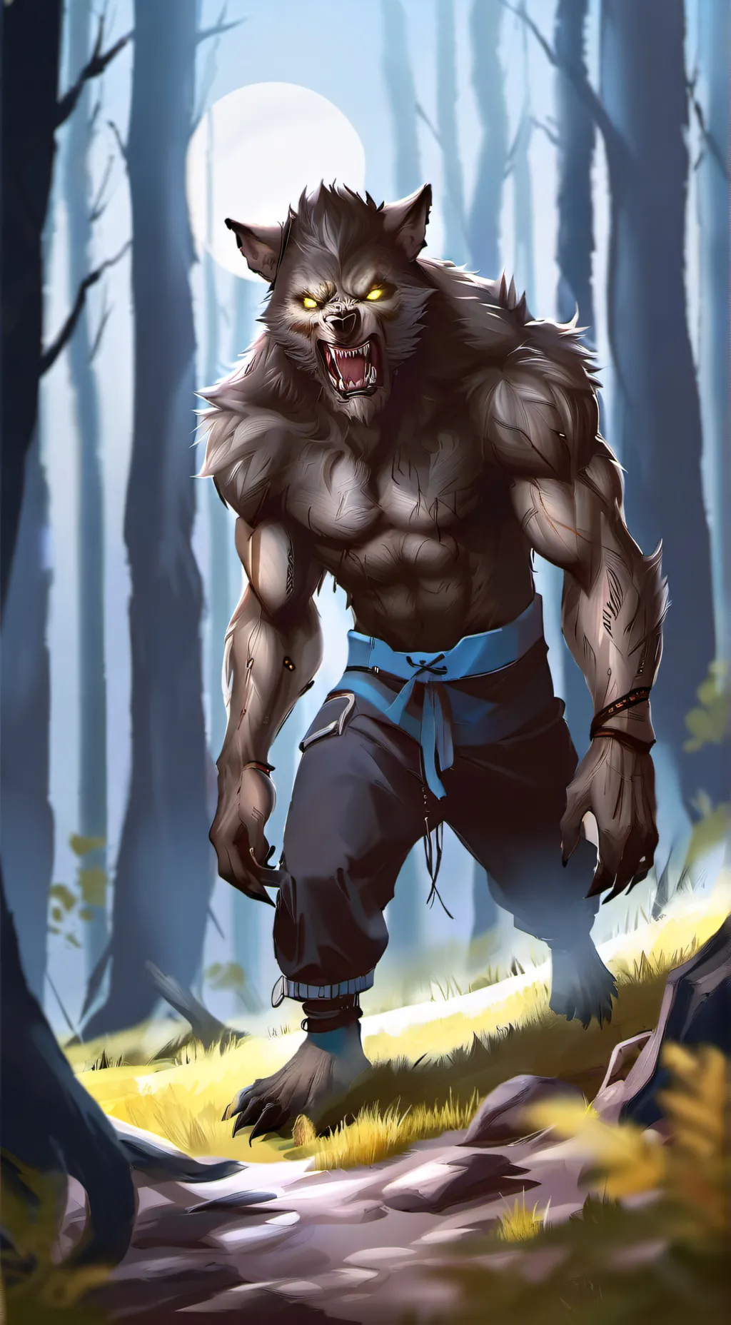 ai character: werewolf  background