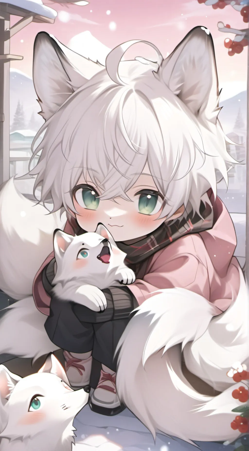 ai character: Snowy Furry background