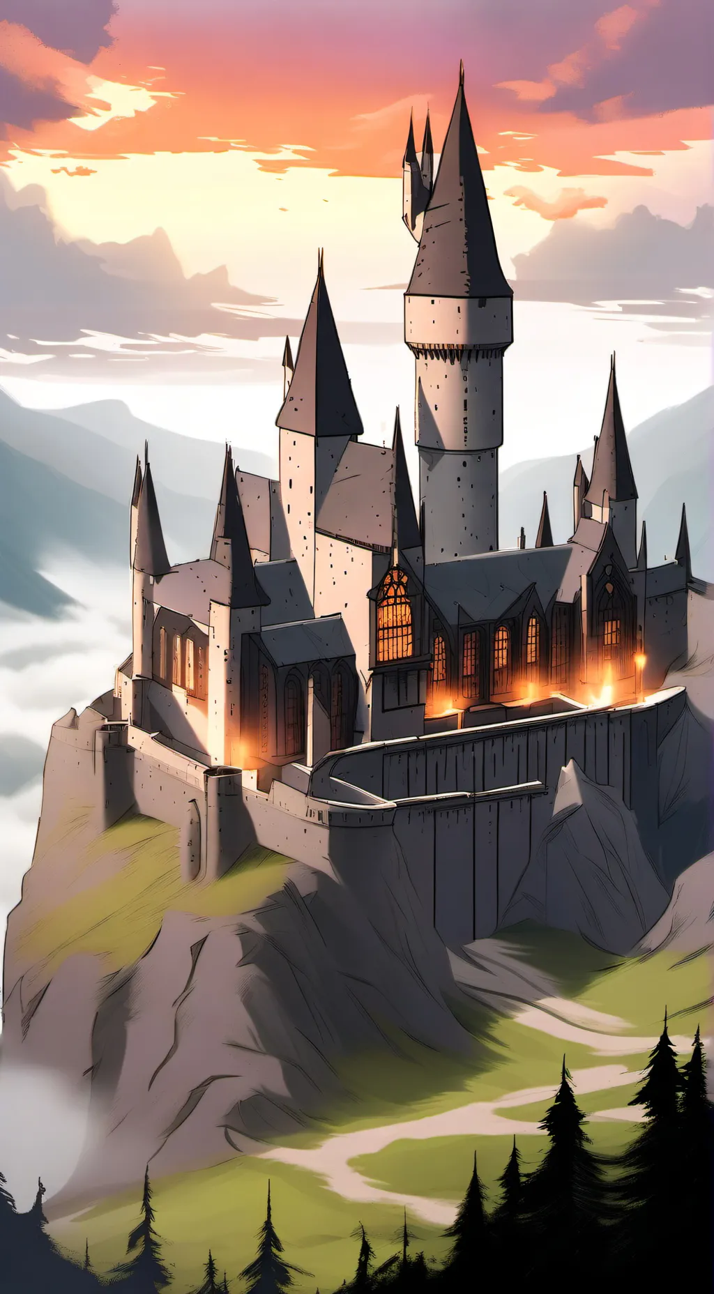 ai character: Hogwarts  background