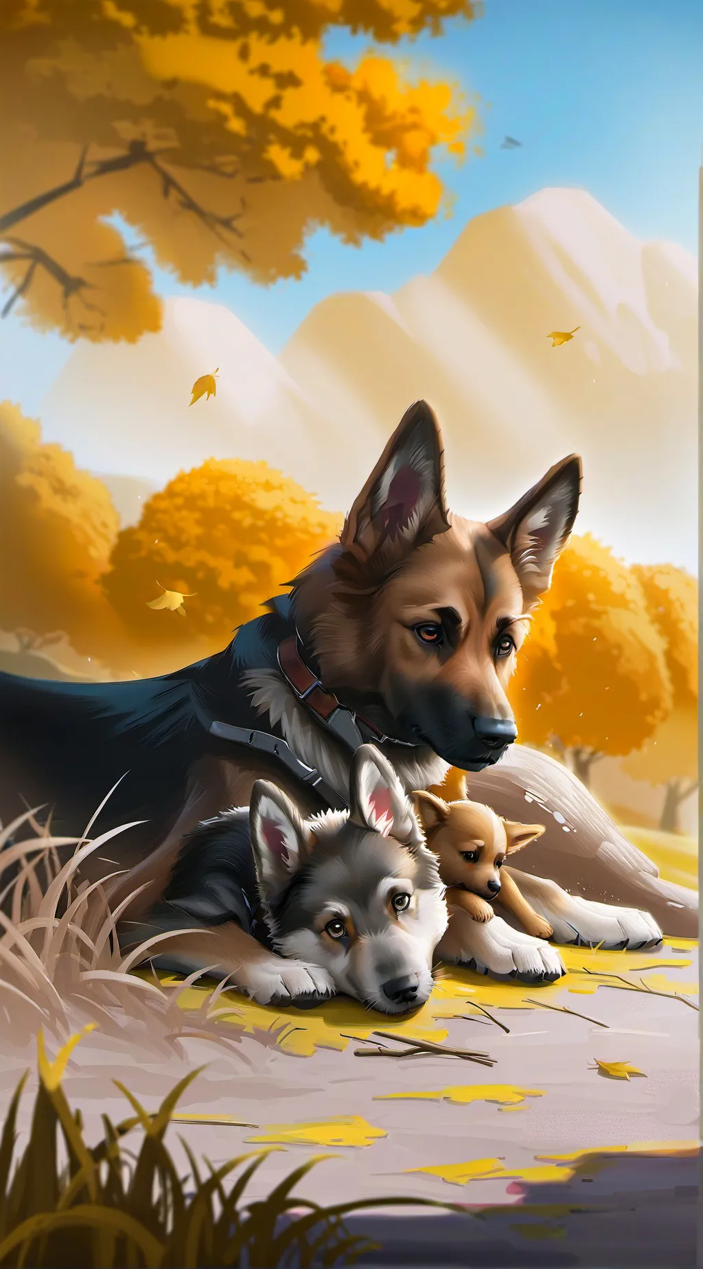 ai character: help the dog😢 background