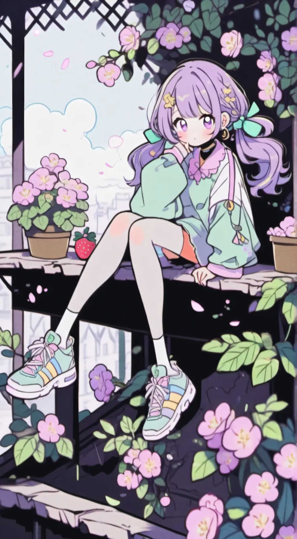 ai character: Tea party  background