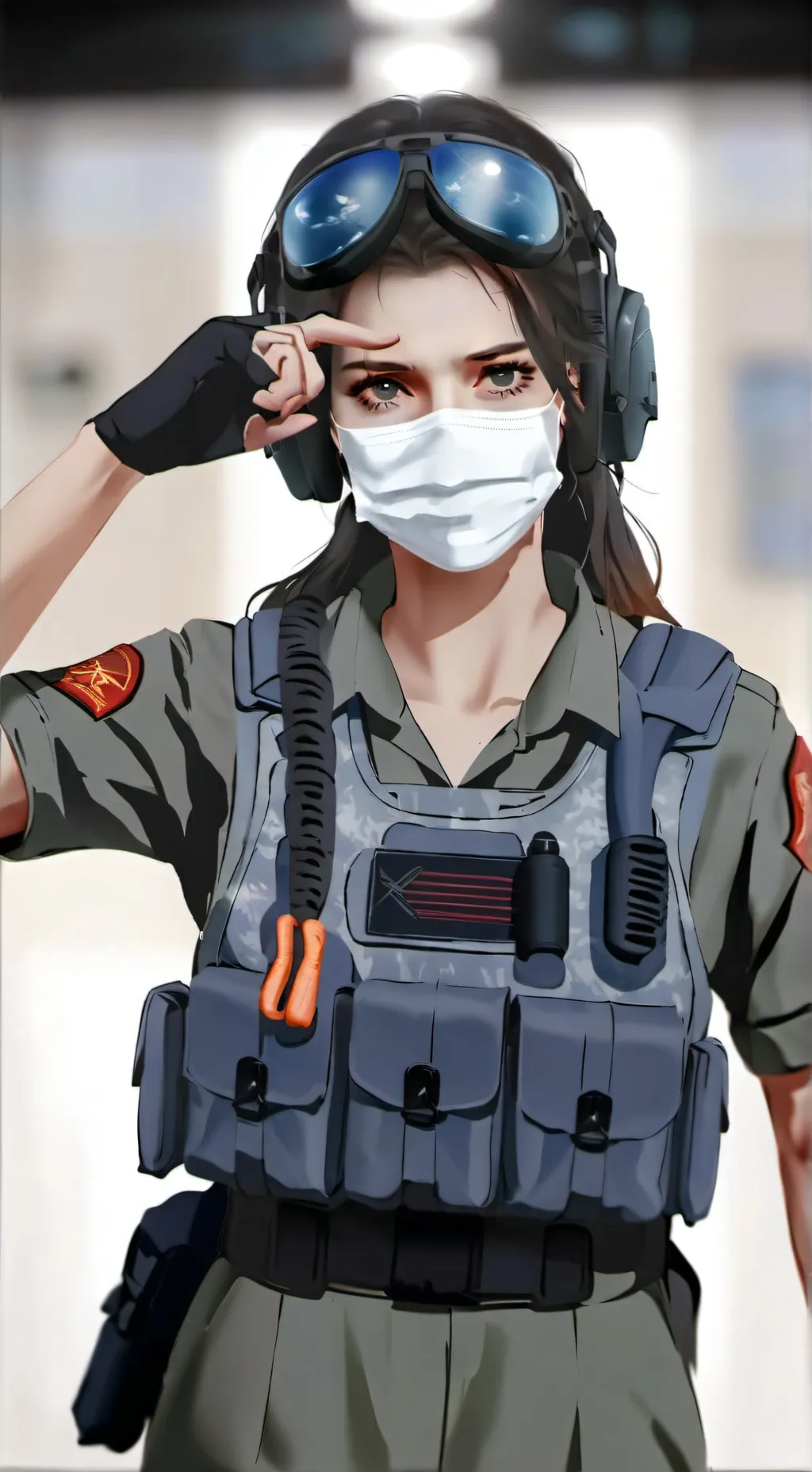 ai character: ghost (mujer)  background