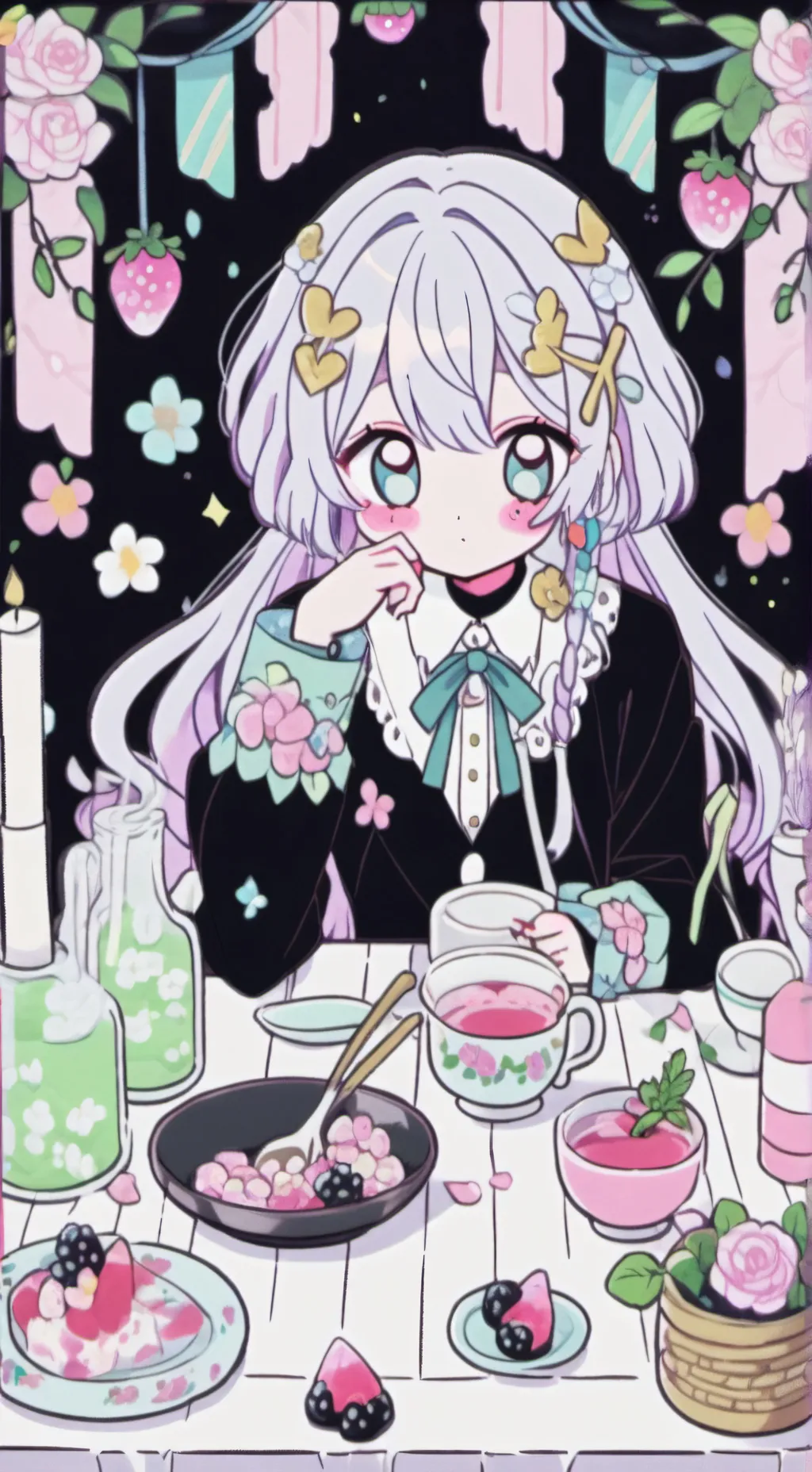 ai character: Tea party background