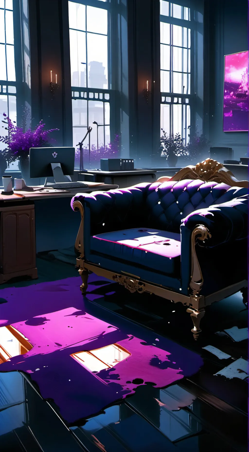 ai character: girl's night background