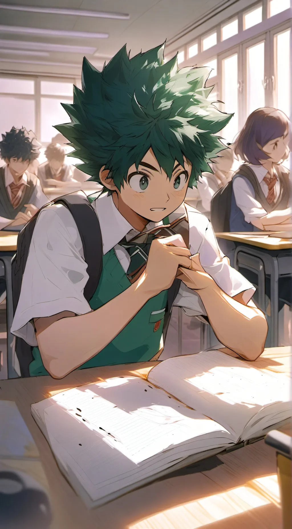 ai character: MHA escola  background