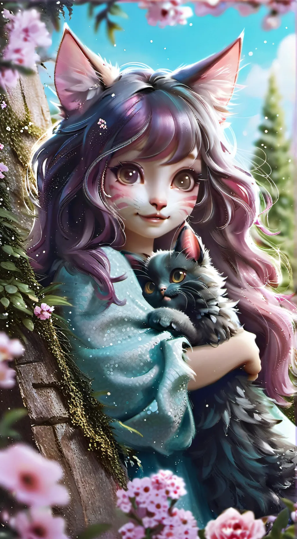 ai character: uwu cat  background