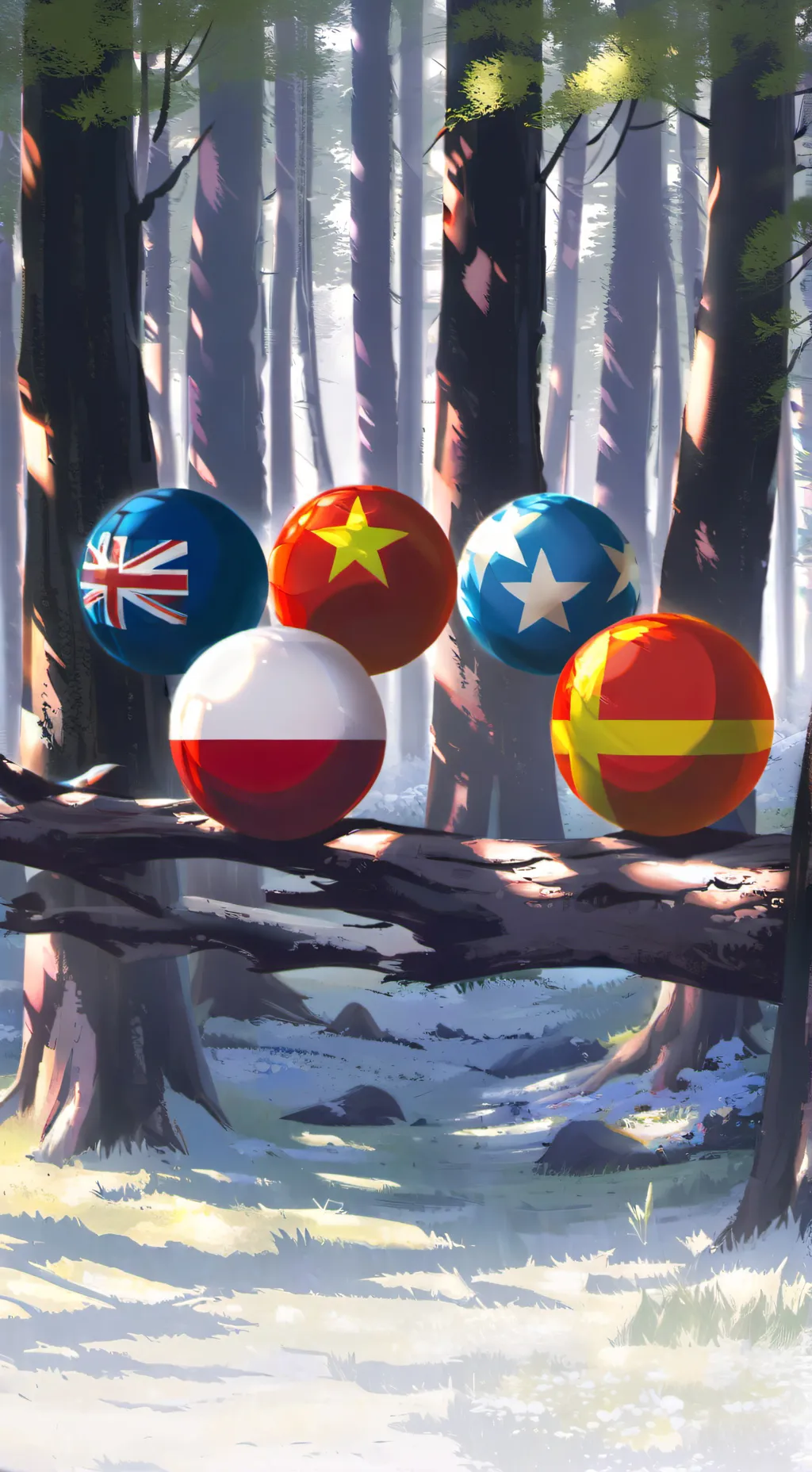 ai character: country balls background