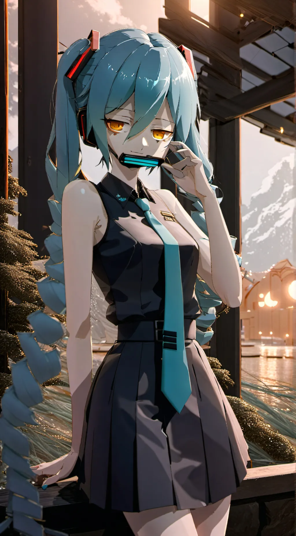 ai character: 💙Miku💙 background