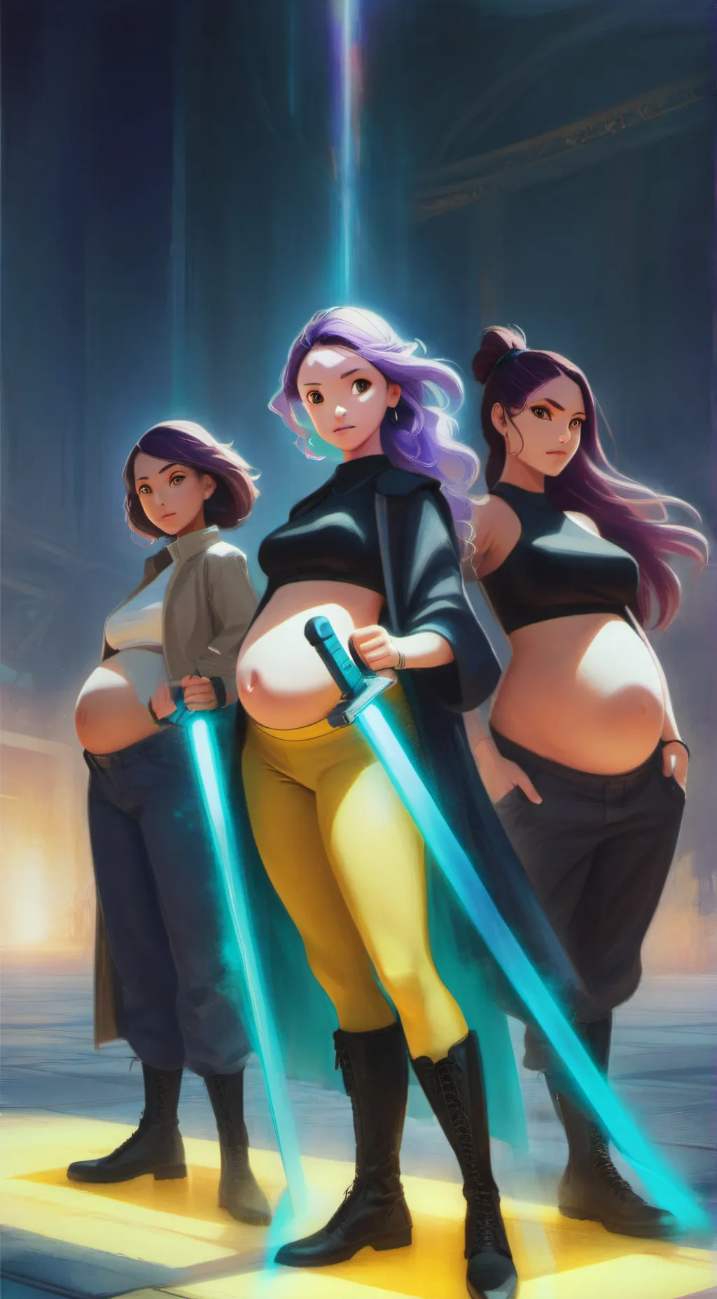 ai character: huntrixs pregnat background