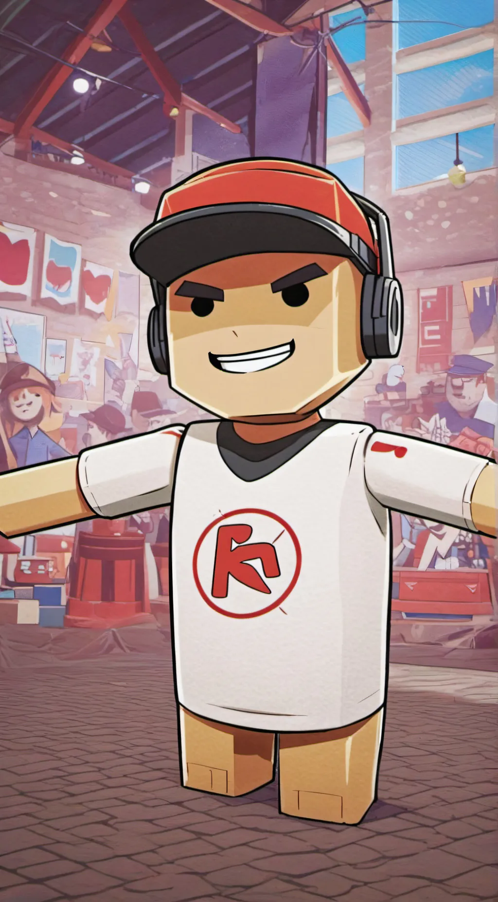 ai character: noob so Freaky Aha background