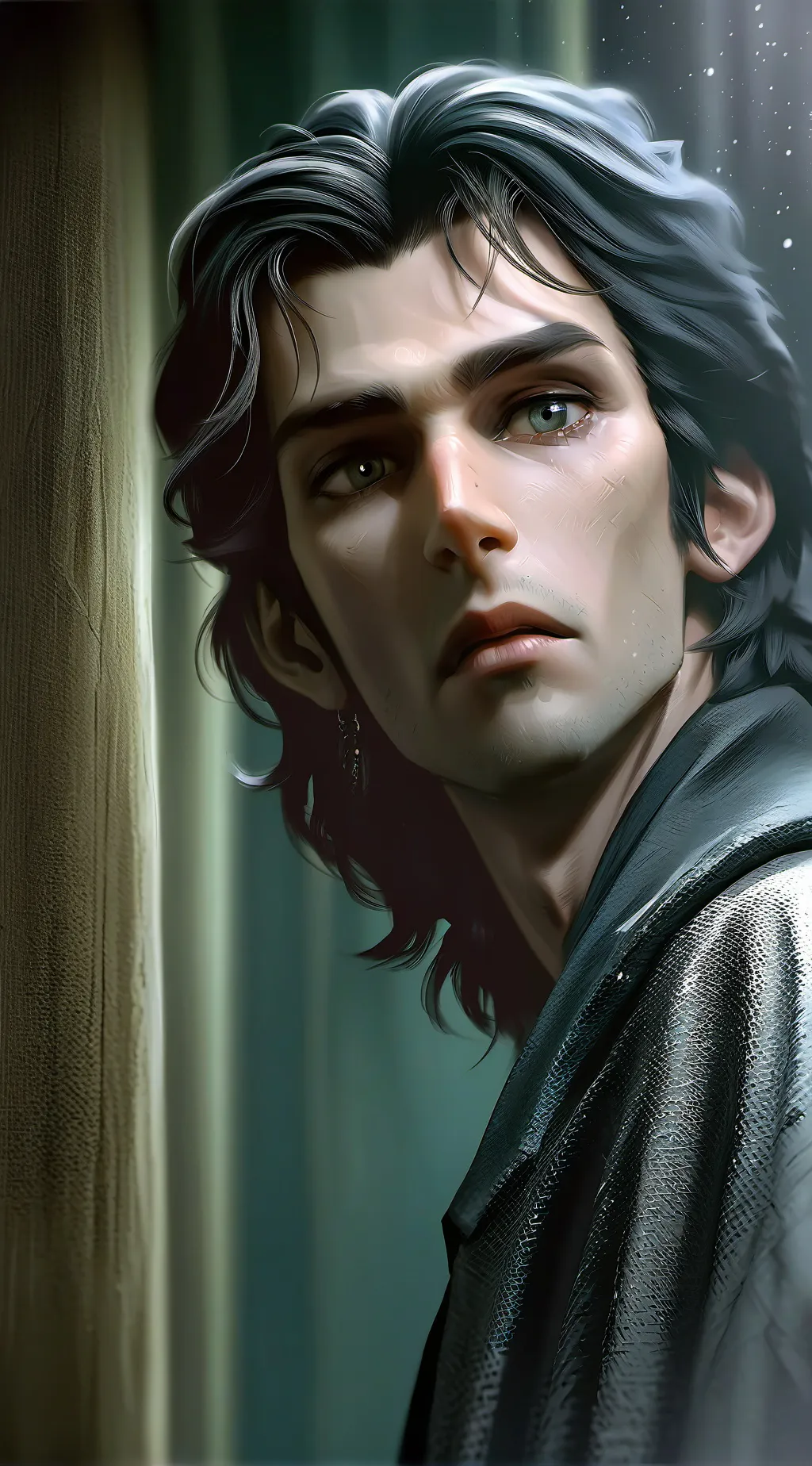 ai character: leans in, lowering background