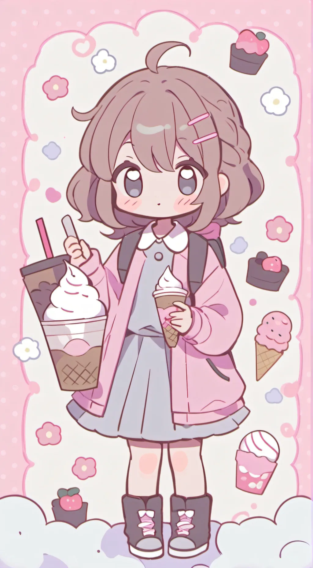 ai character: Ice cream background