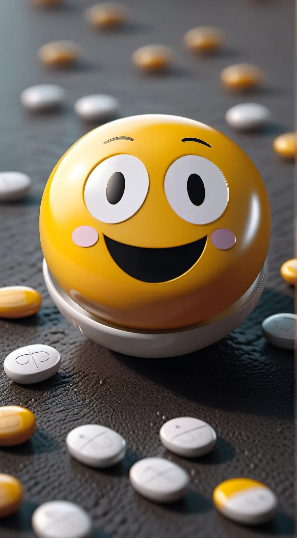ai character: happy pills background