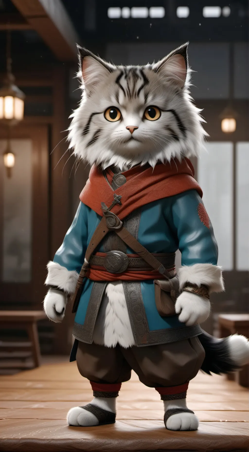 ai character: Kung Fu Cat background