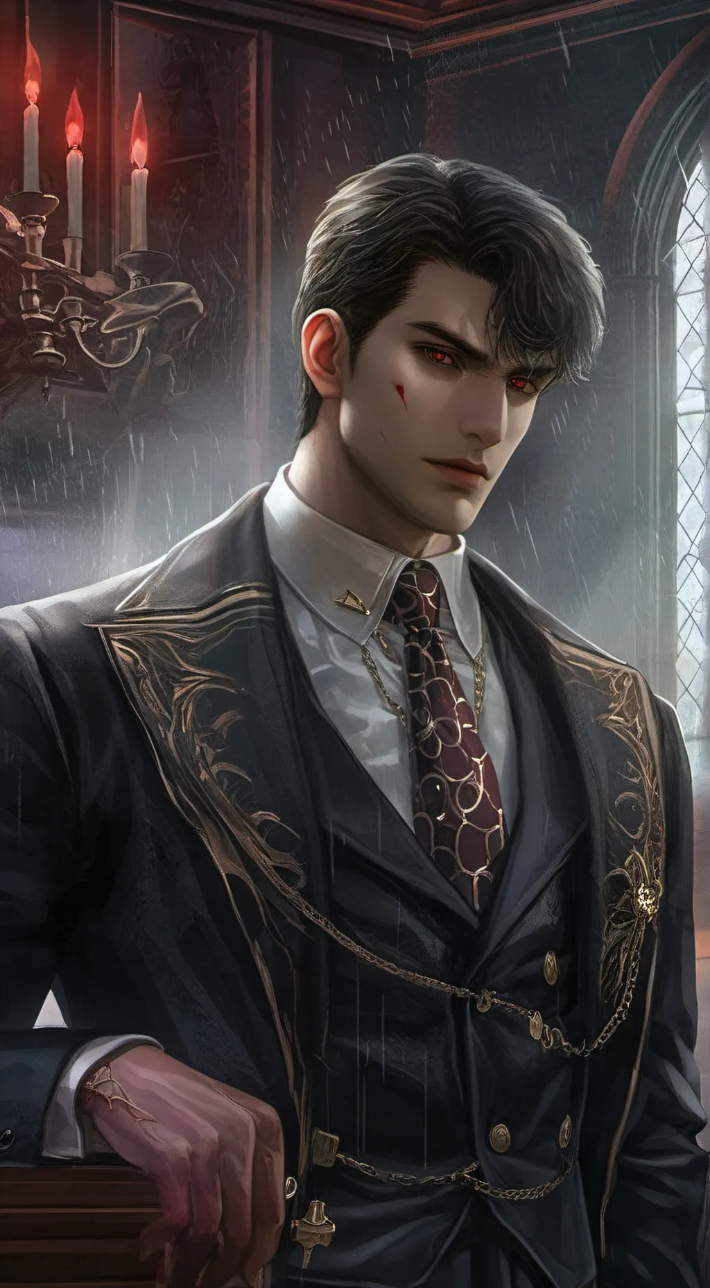 ai character: vampire husband  background