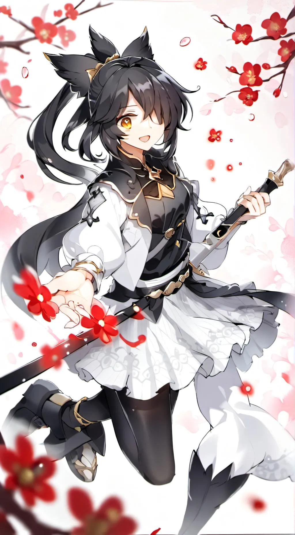 ai character: katana master neko background