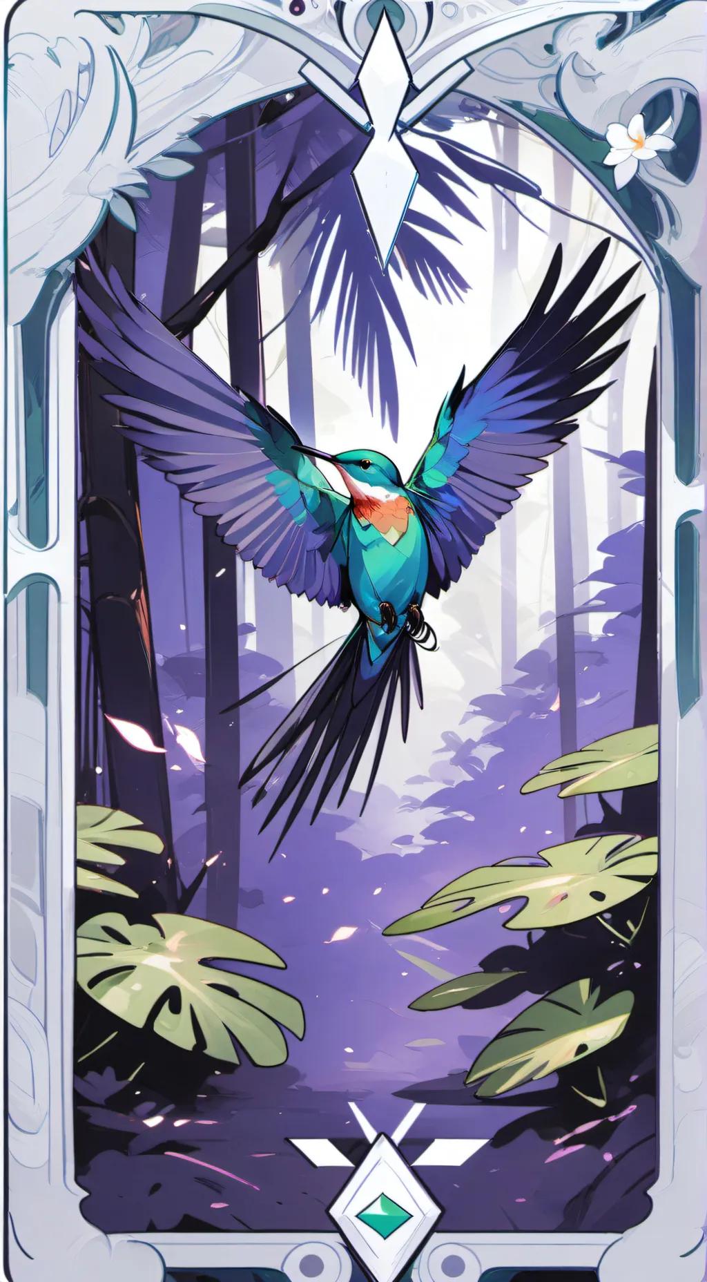 ai character: feather's and fur background