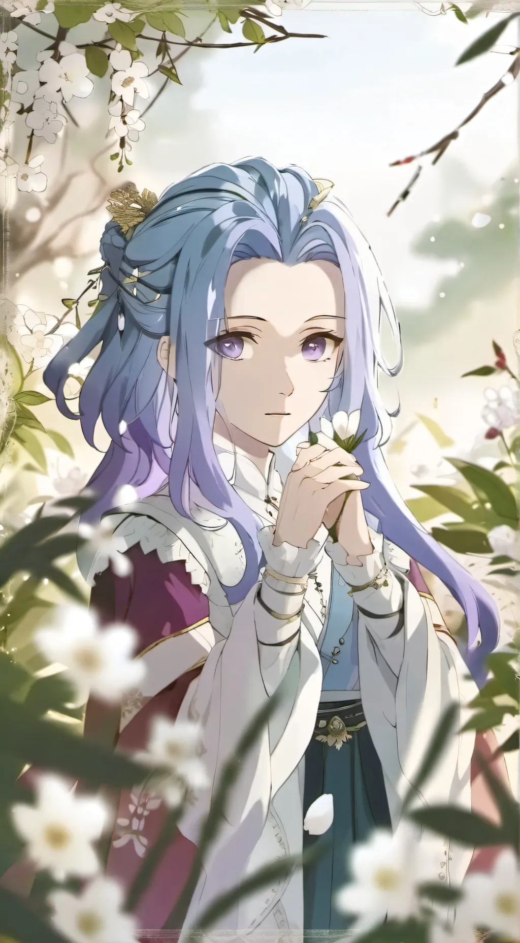 ai character: Violet background