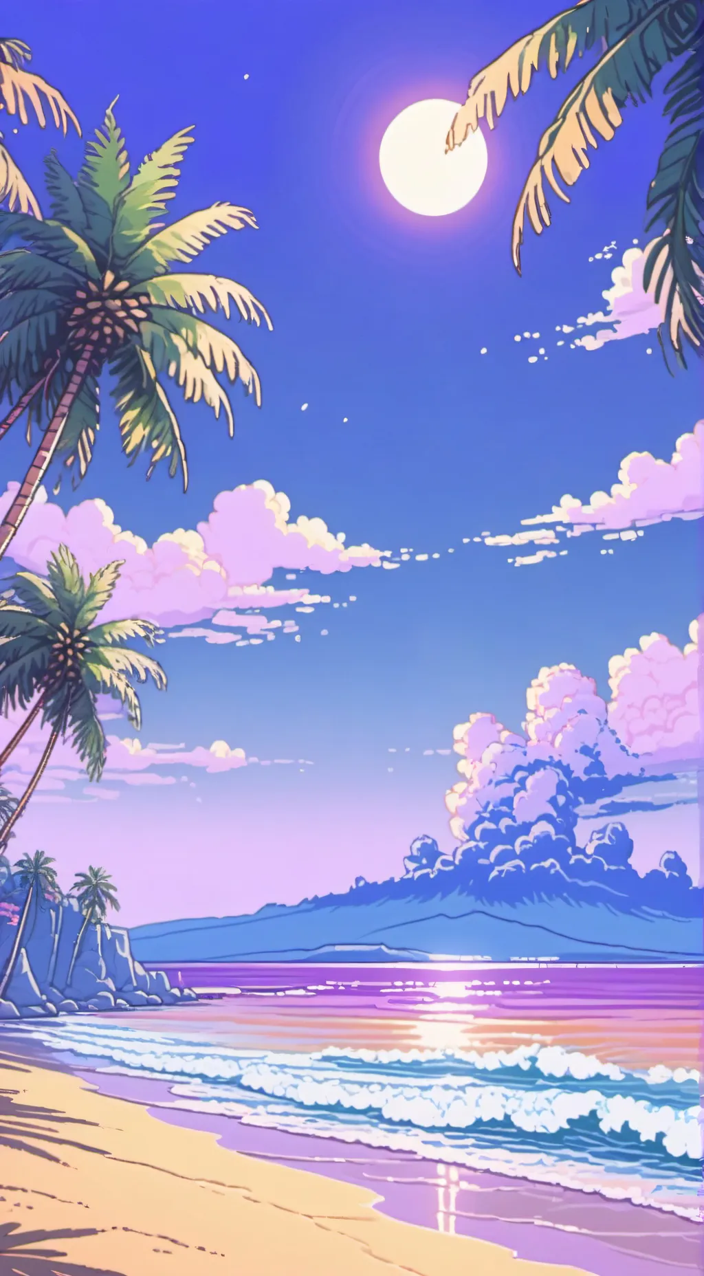 ai character: Mha romantic beach background