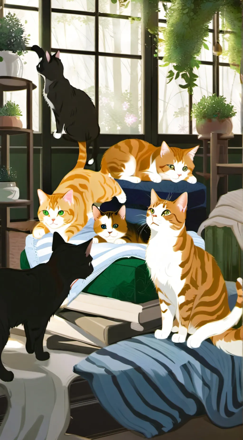 ai character: cat daycare background