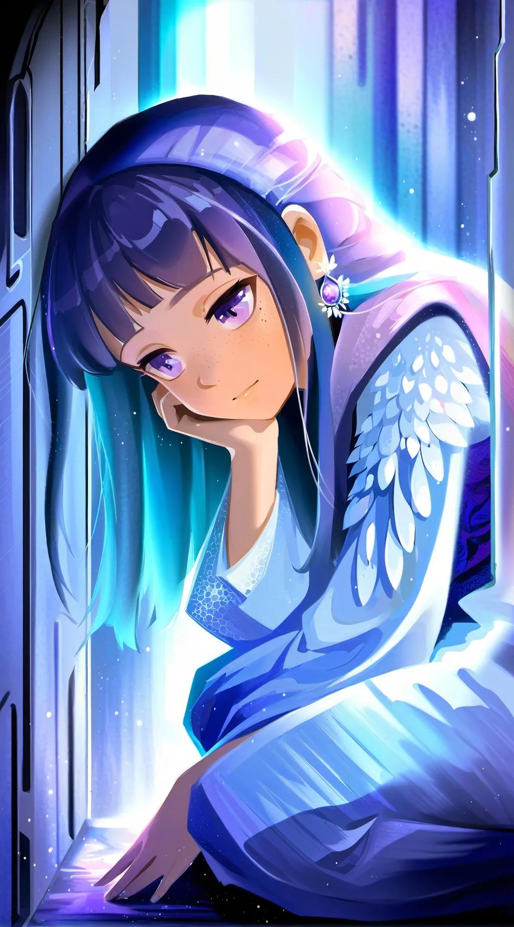 ai character: Emiru💜💙 background