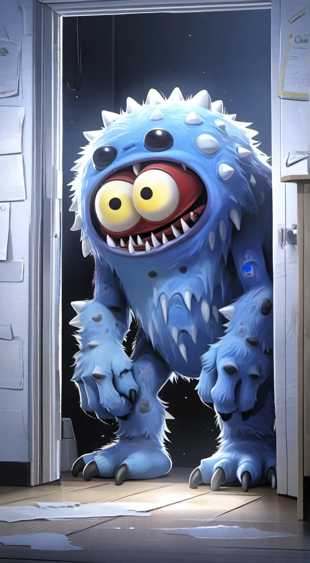 ai character: Blue Monster background