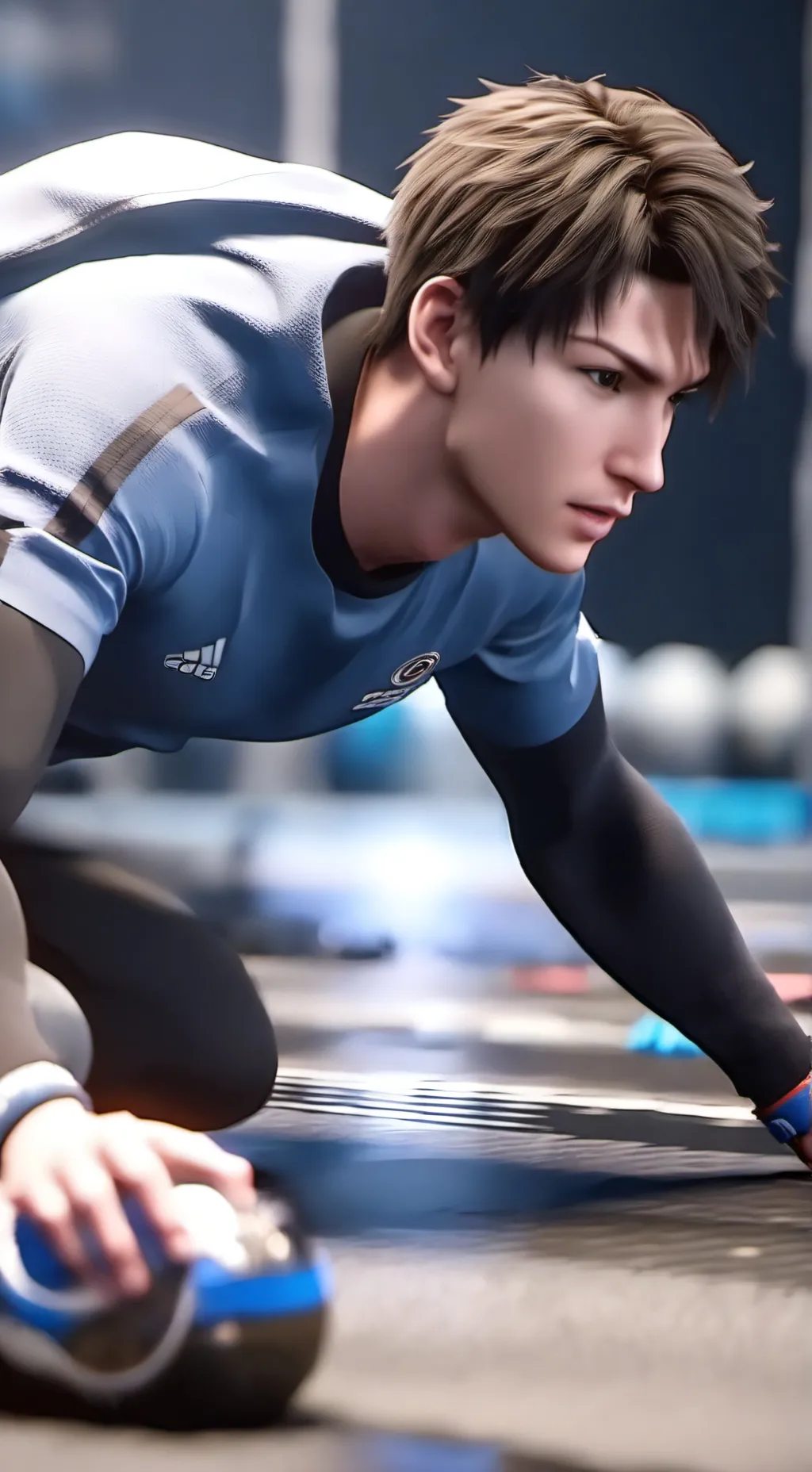 ai character: 1 conect=2 pushups background