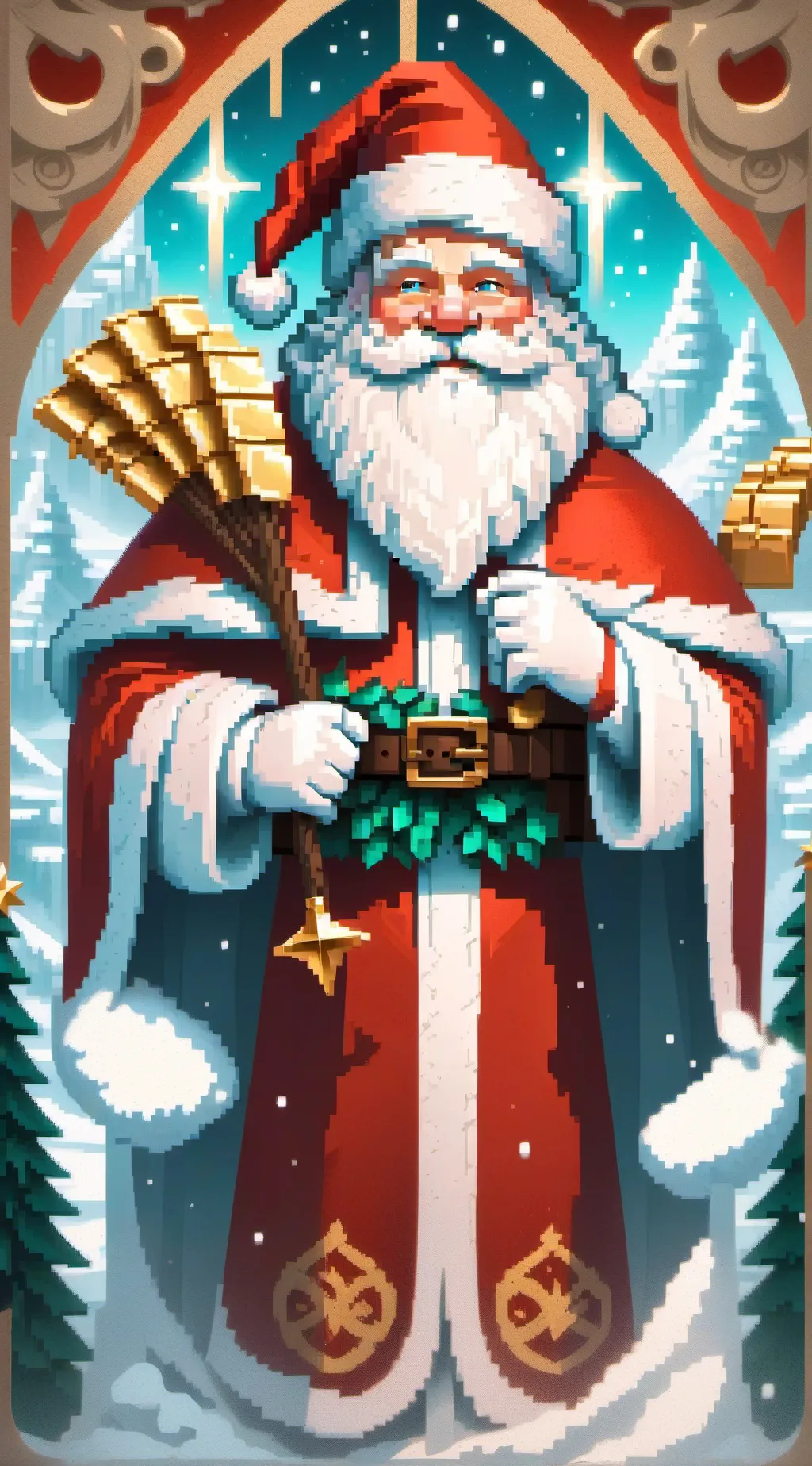 ai character: santa clause  background