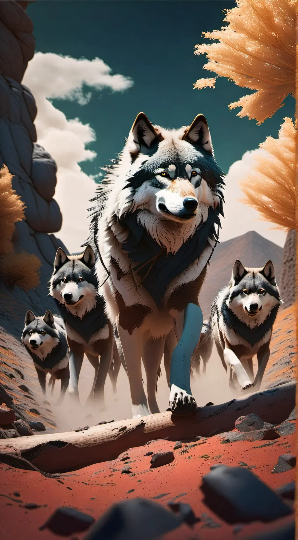 ai character: WOLF PACK background