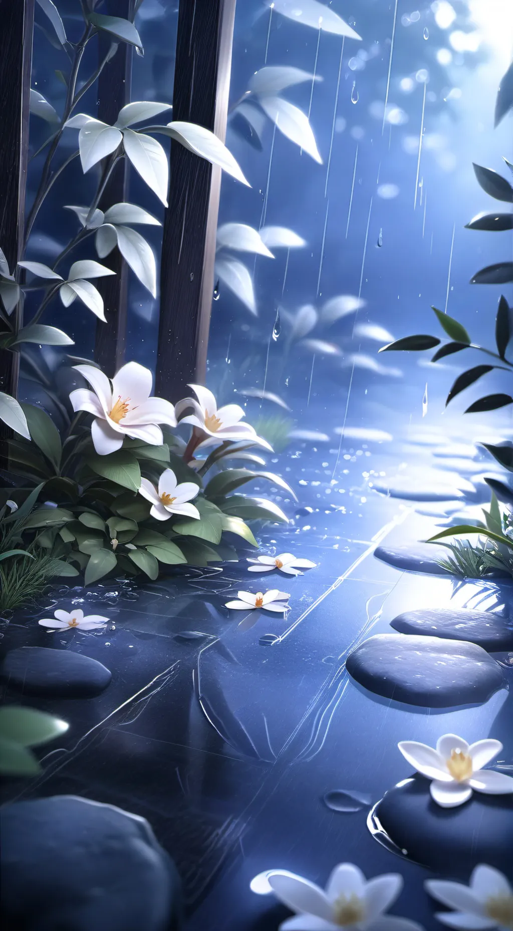 ai character: Oil + water background