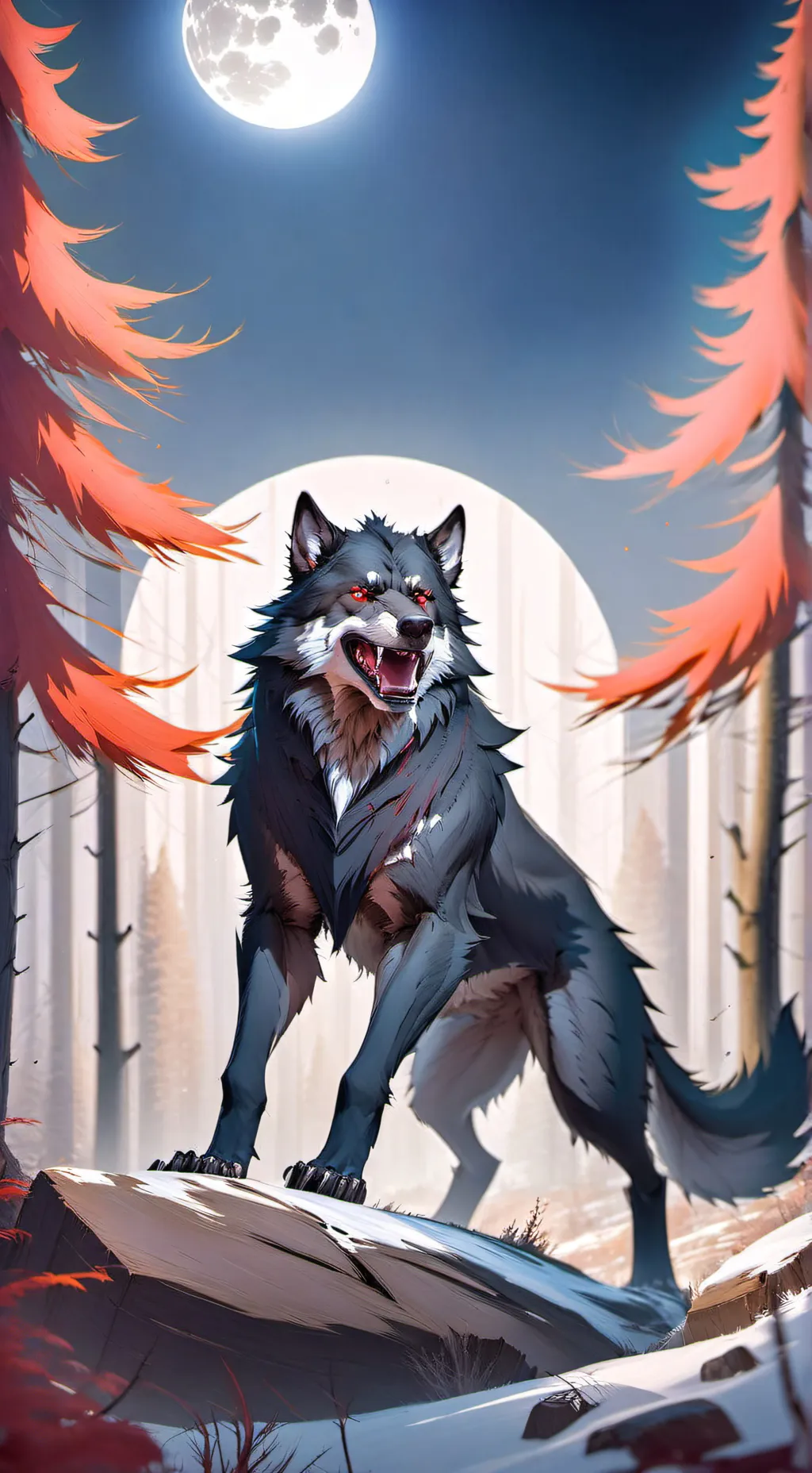 ai character: Your dad wolf background